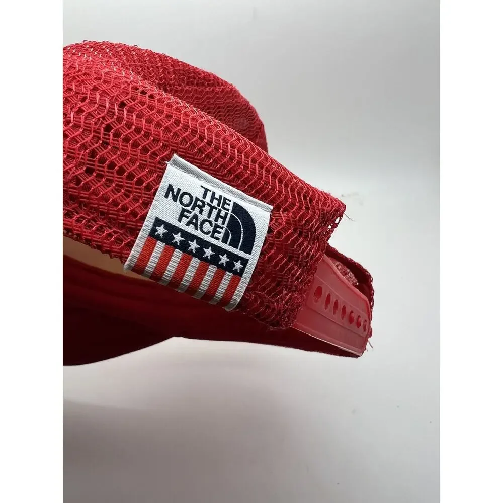 The OP North Face Red White Stars Stripes Flag Mesh Trucker Hat Cap One Size All